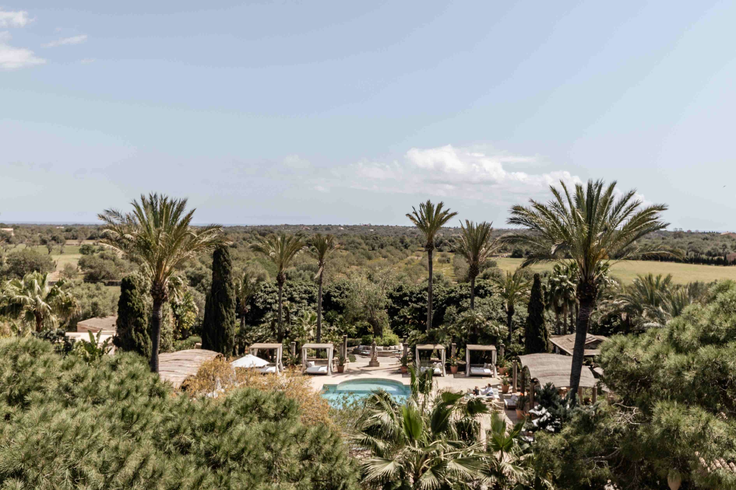 Vista desde la habitación en el ático del Hotel Cal Reiet, Mallorca